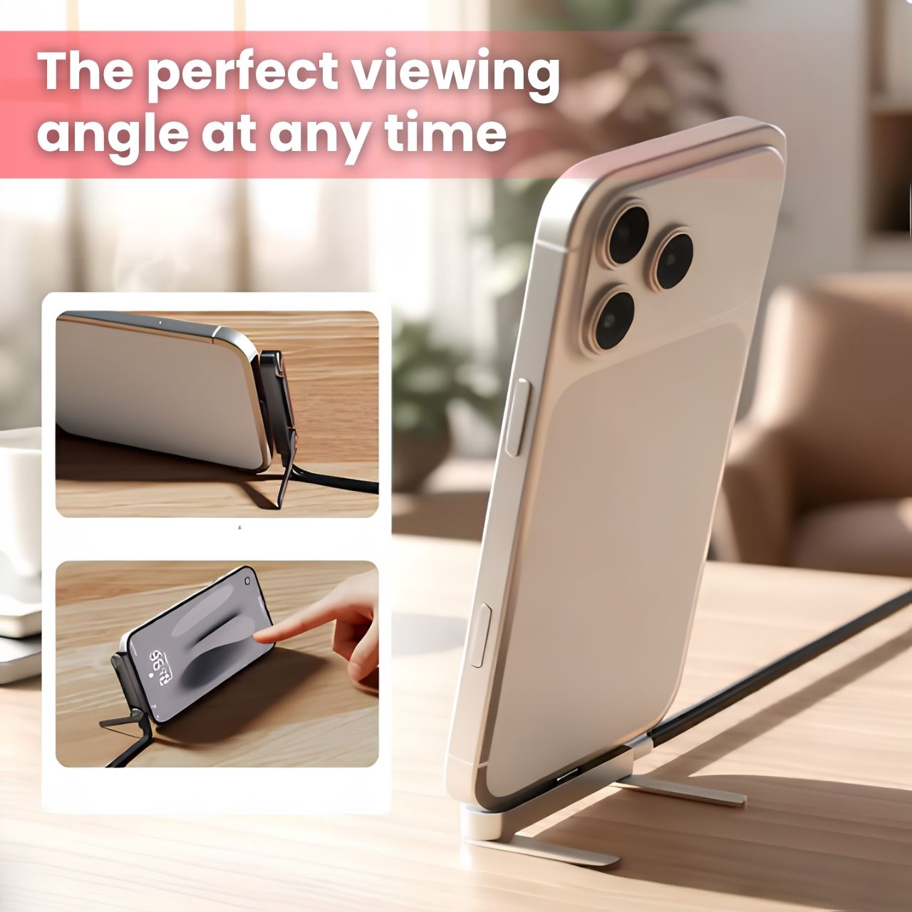 Kabel 2w1 do ładowania z podstawką na telefon, Bracky - Image 8