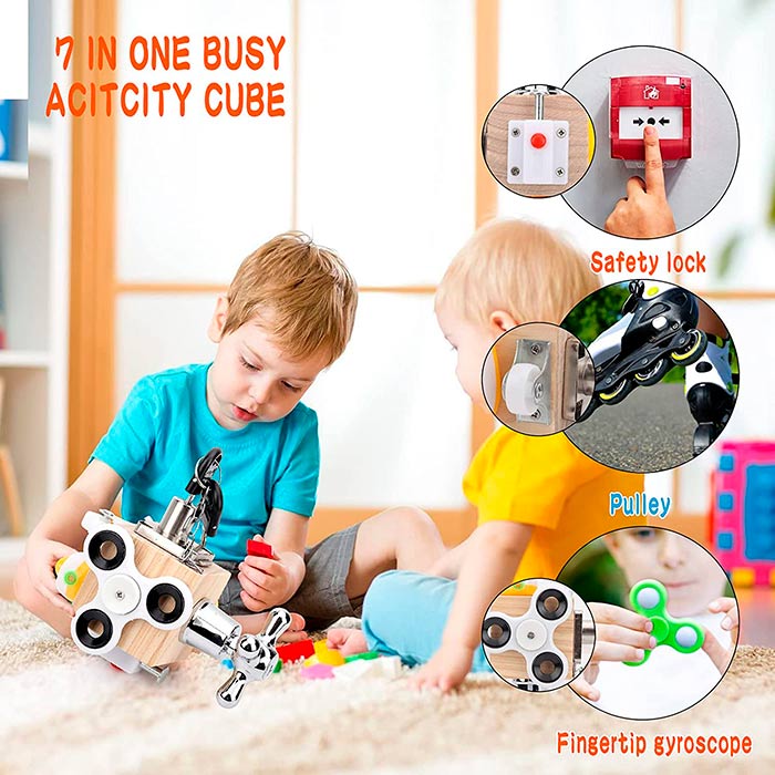 BusyCube, zabawka dydaktyczna 7 w 1, która stymuluje wszystkie obszary rozwoju dziecka - Image 3