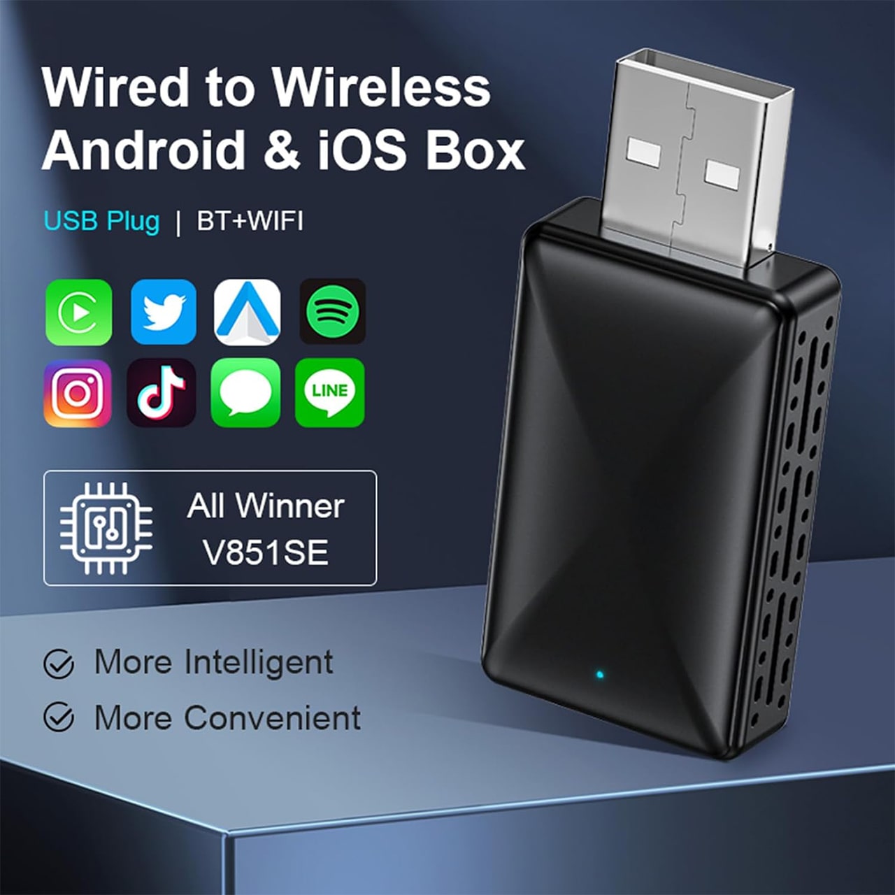 CarPlay, pendrive do bezprzewodowej łączności samochodowej z Apple CarPlay i Android Auto