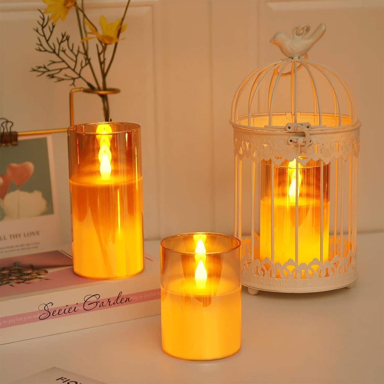 FlickCandles, zestaw eleganckich świec dekoracyjnych (3 sztuki)