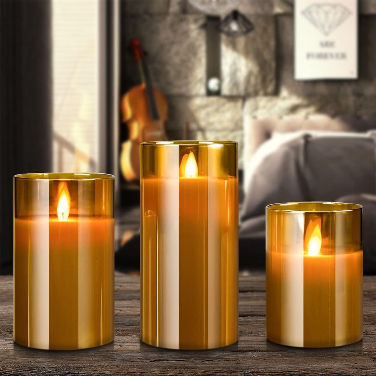 FlickCandles, zestaw eleganckich świec dekoracyjnych (3 sztuki) - Image 8