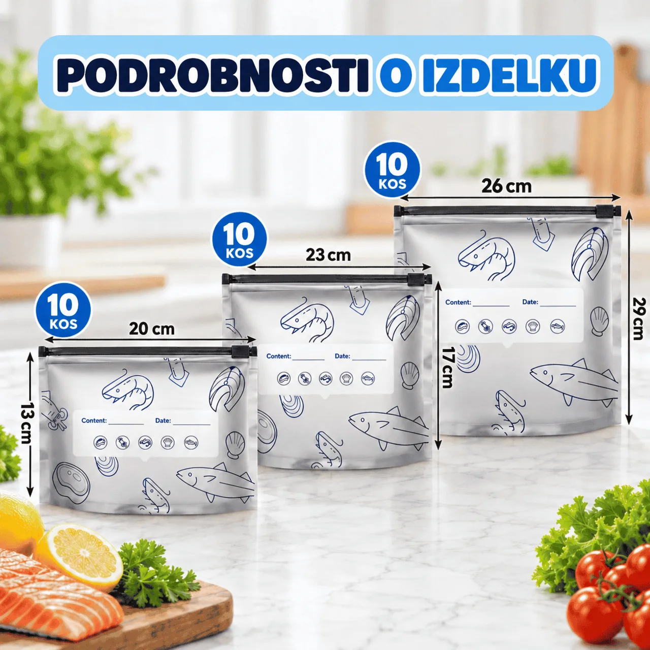 Woreczki do przechowywania żywności (15+15 GRATIS), FreshBags - Image 3
