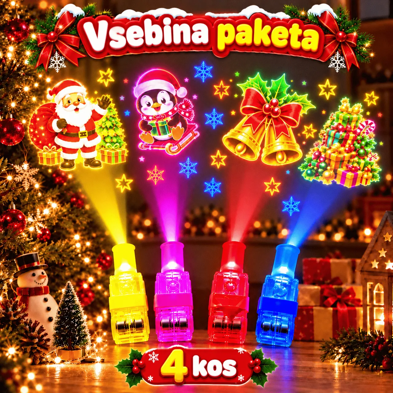 Projektory LED na palce z motywami świątecznymi, FunLights - Image 2