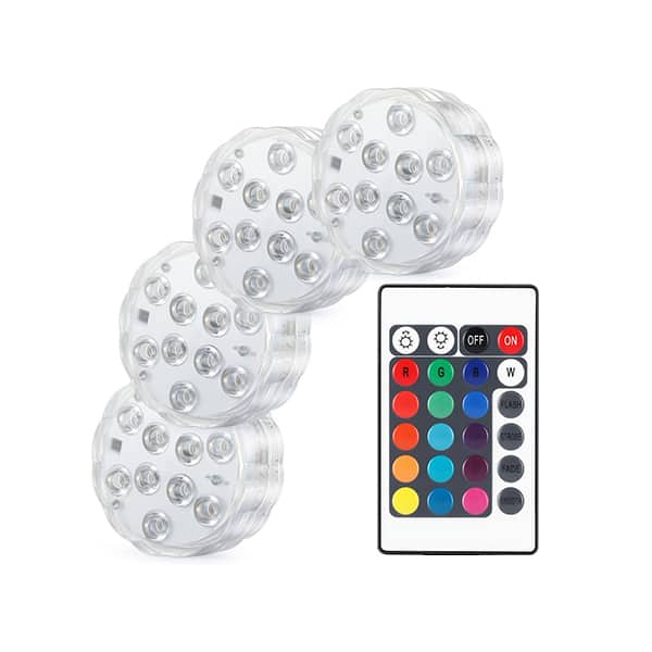 GlowWaterLights, 4 wodoodporne lampki LED z pilotem - Image 1
