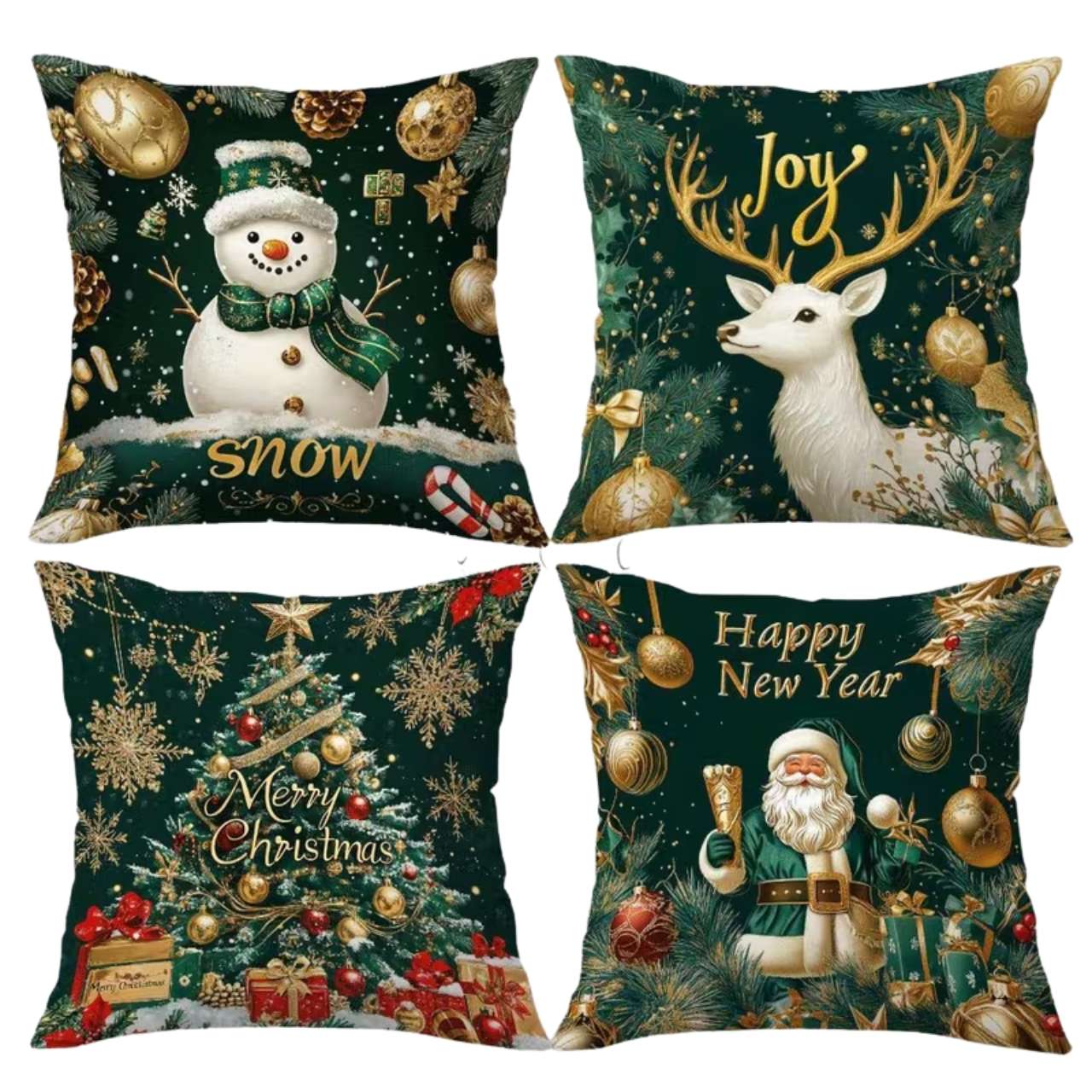 Świąteczne poszewki na poduszki (4 sztuki), GreenXmass - Image 3