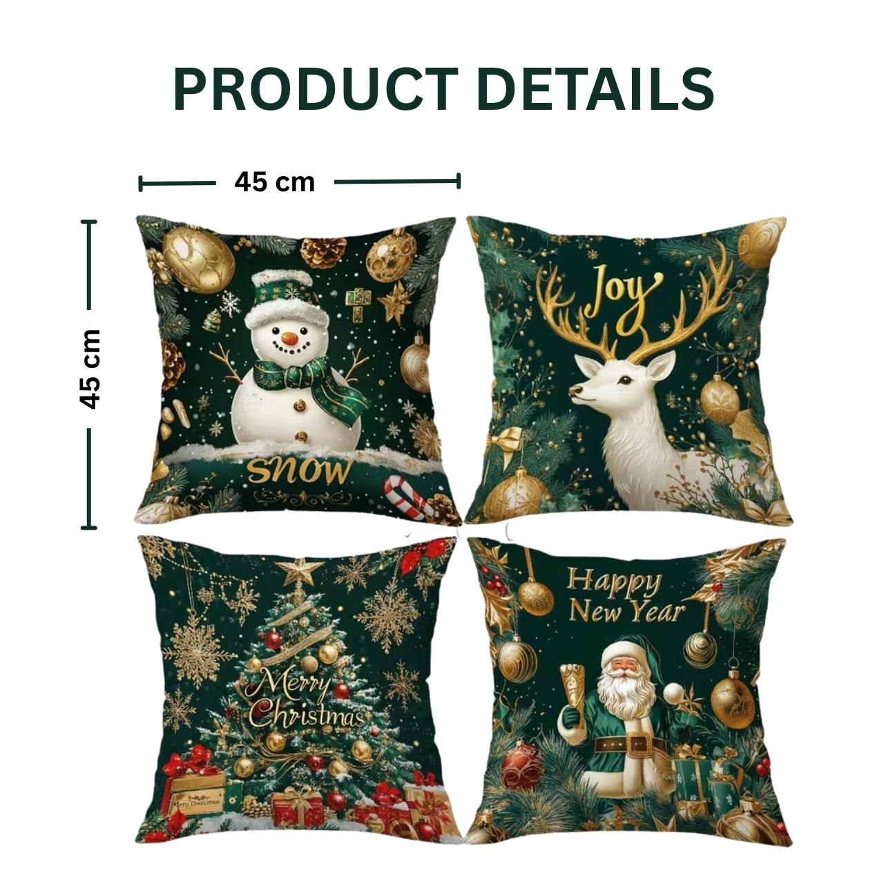 Świąteczne poszewki na poduszki (4 sztuki), GreenXmass - Image 4