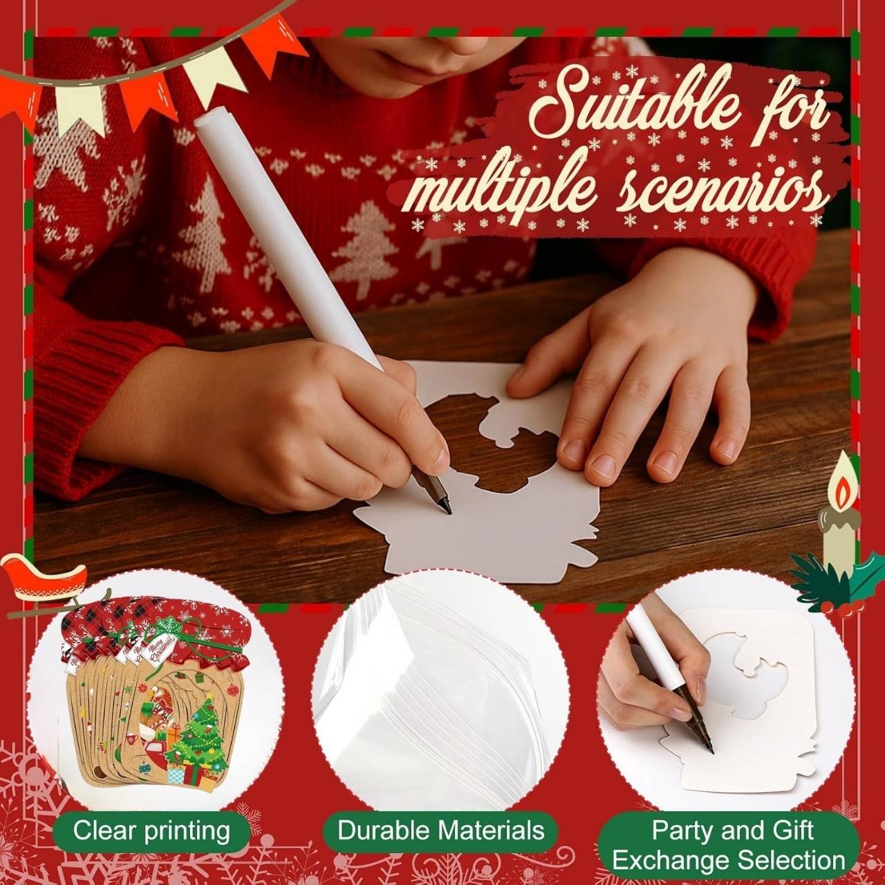 JarGifts, Zestaw Kart Podarunkowych na Boże Narodzenie (48 szt.) - Image 5