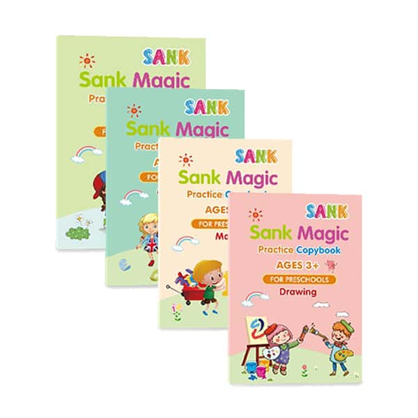 KidBook – 4 zeszyty ćwiczeń z magicznym znikającym długopisem - Image 1