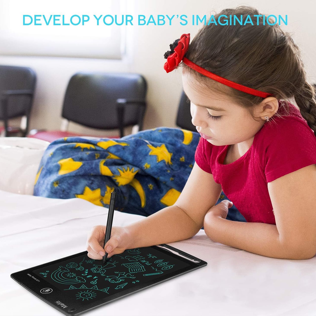 KidsBundle, tablet graficzny LED i 4 magiczne zeszyty ćwiczeń do nauki pisania i rysowania - Image 7