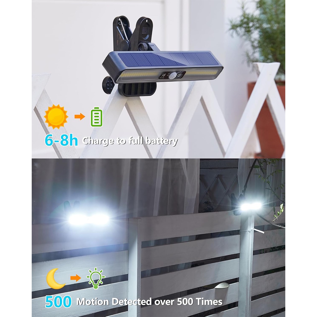 Lampa ładowana jest energią słoneczną w ciągu dnia i zaczyna świecić wieczorem!