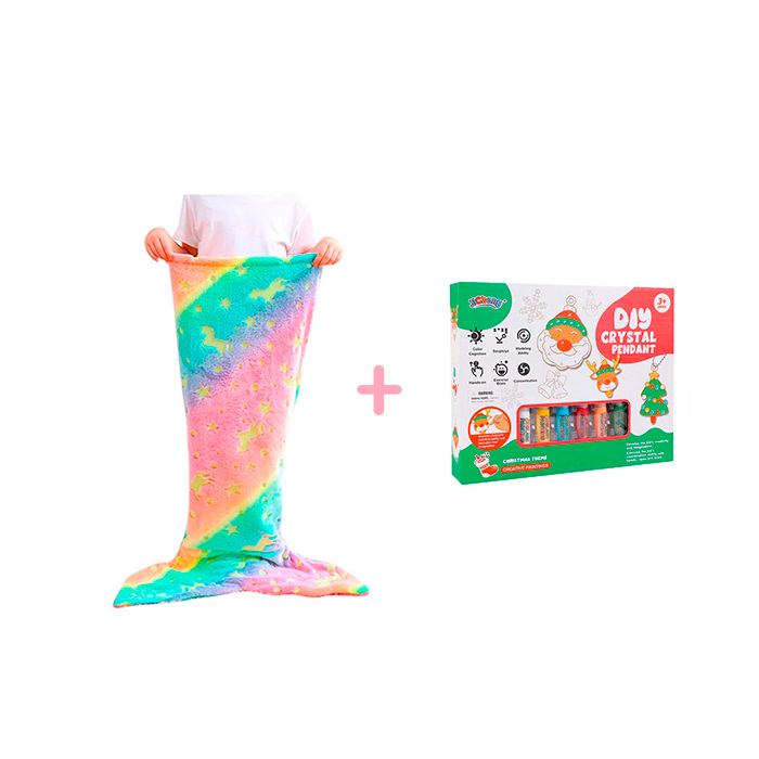 MermaidArtCraft – koc dla dziewczynki + zestaw ozdób świątecznych