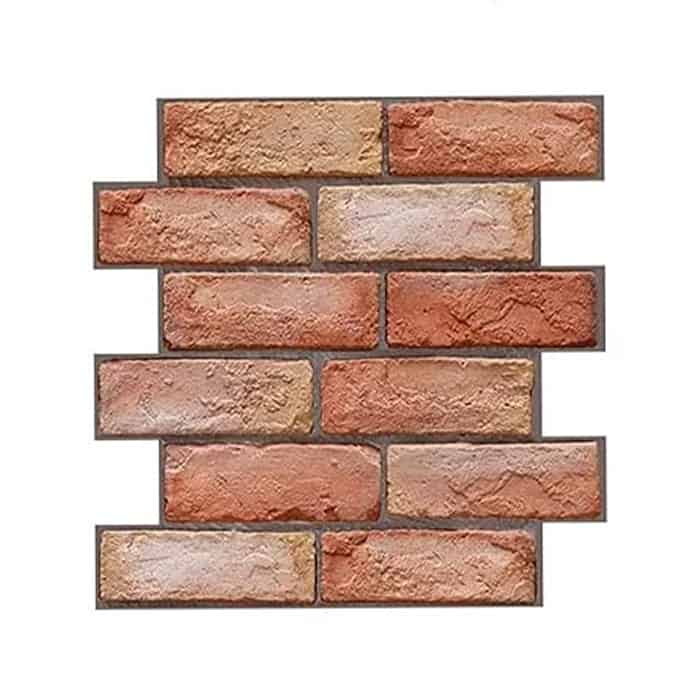 NewYorkWall, trójwymiarowe naklejki ścienne z efektem pomarańczowej cegły (10 szt.)