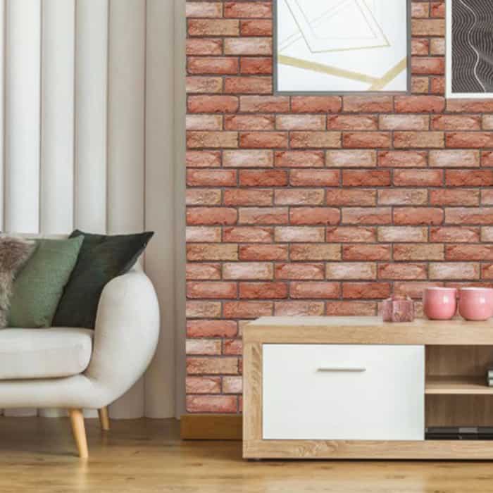 NewYorkWall, trójwymiarowe naklejki ścienne z efektem pomarańczowej cegły (10 szt.) - Image 5