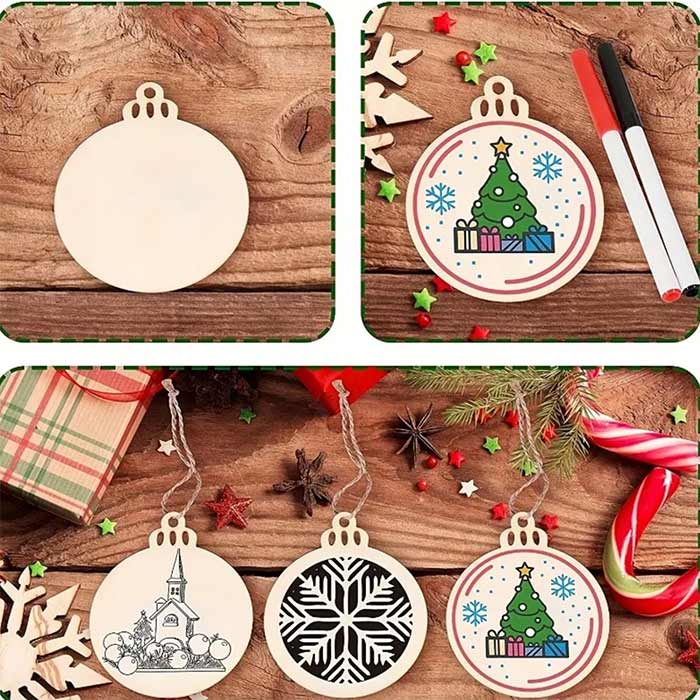Ornamenty, drewniane ozdoby świąteczne, które samodzielnie tworzysz (30 sztuk) - Image 6