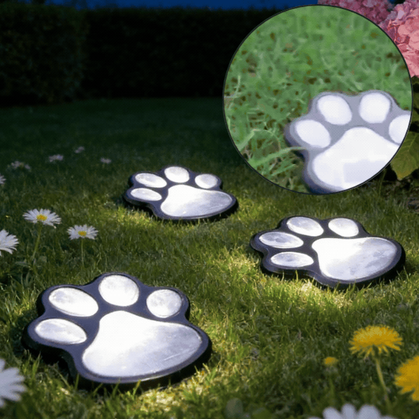 Solarne lampki LED w kształcie łapek, Paws - Image 1
