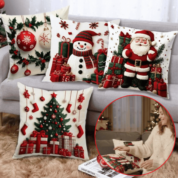 Świąteczne poszewki na poduszki (4 sztuki), RedXmass - Image 1