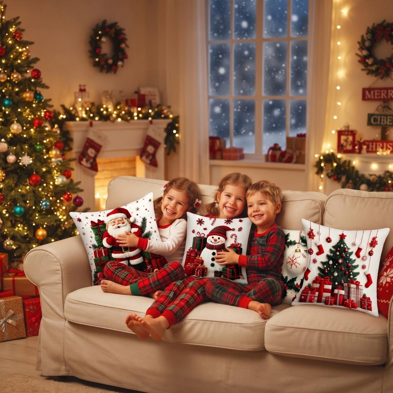 Świąteczne poszewki na poduszki (4 sztuki), RedXmass - Image 2