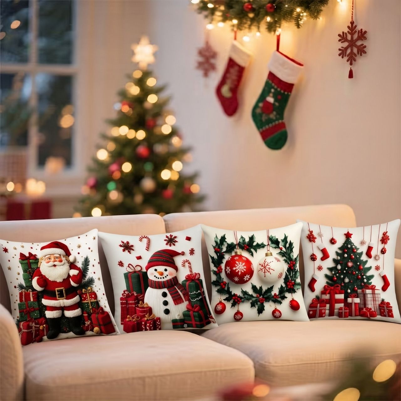 Świąteczne poszewki na poduszki (4 sztuki), RedXmass - Image 10