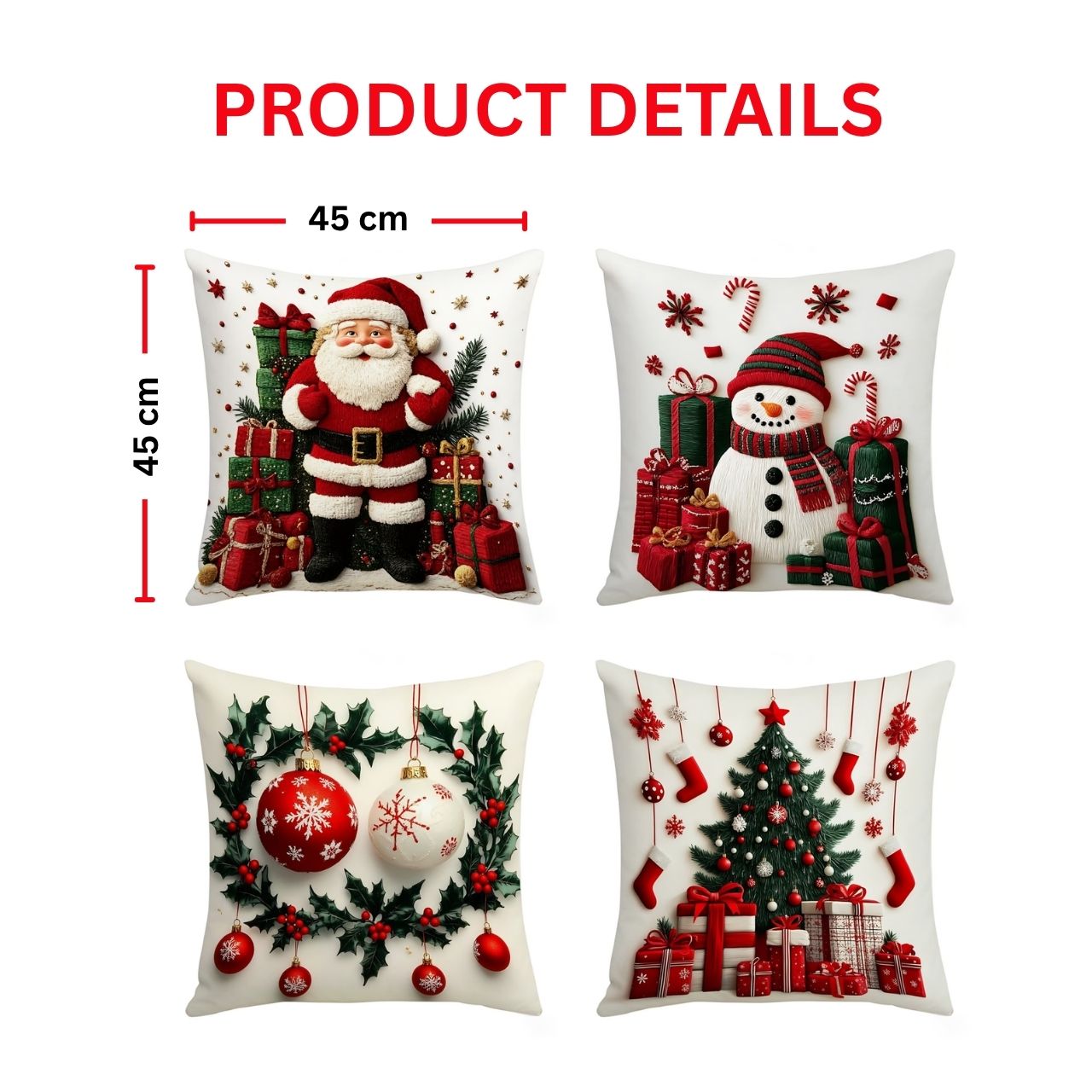 Świąteczne poszewki na poduszki (4 sztuki), RedXmass - Image 5