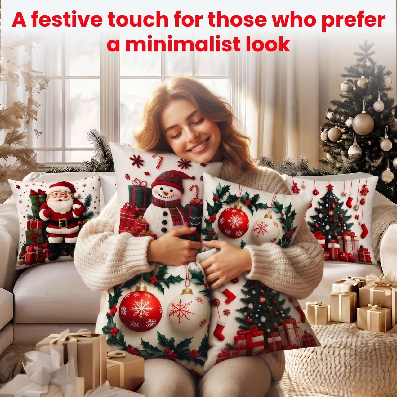 Świąteczne poszewki na poduszki (4 sztuki), RedXmass - Image 7