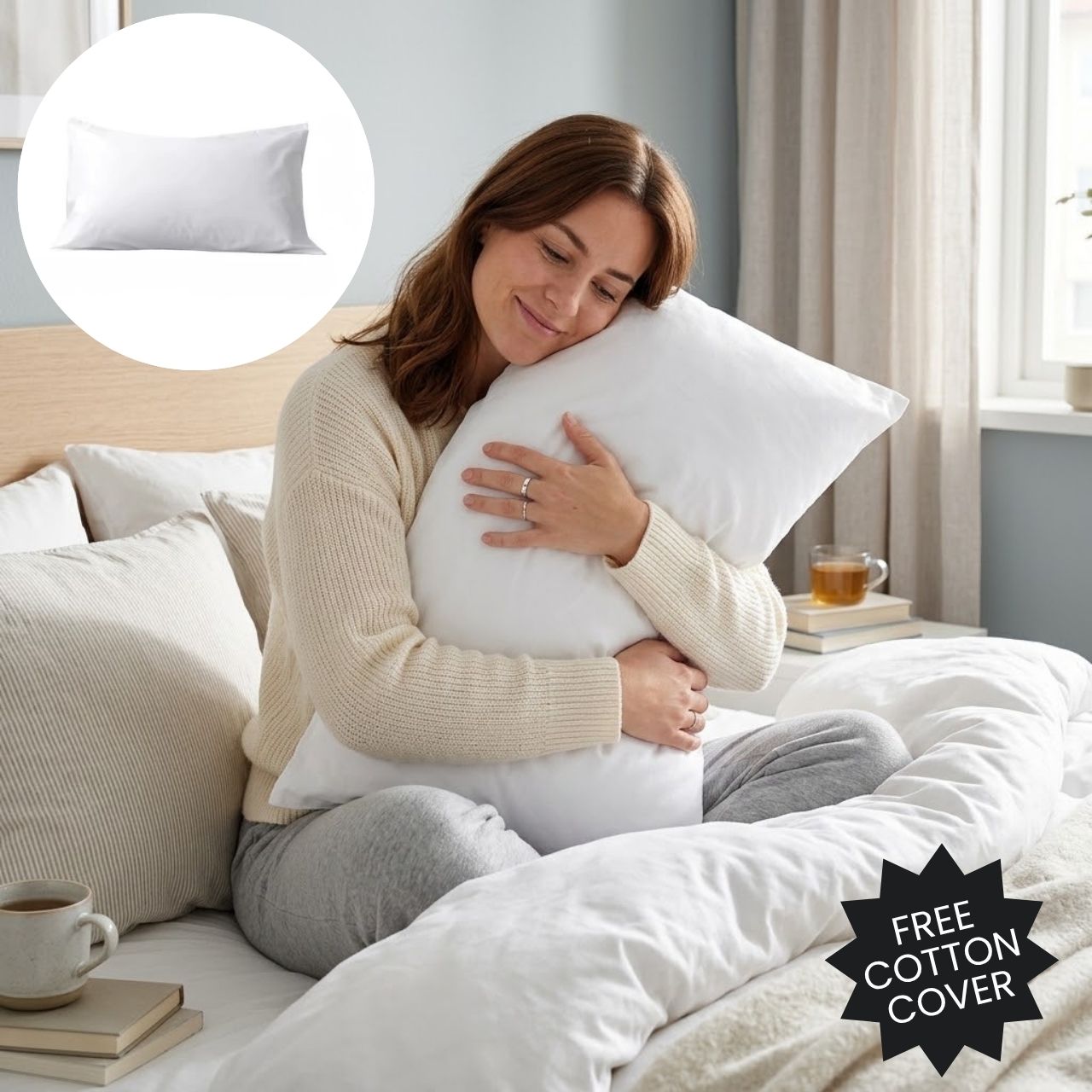 Ergonomiczna poduszka + darmowa bawełniana poszewka, SetComfy - Image 3