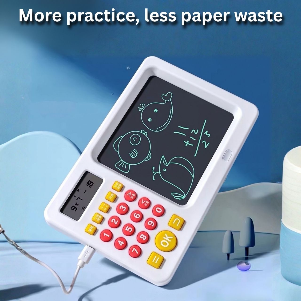 Tablet edukacyjny 2 w 1 z kalkulatorem dla dzieci, TrainMath - Image 2