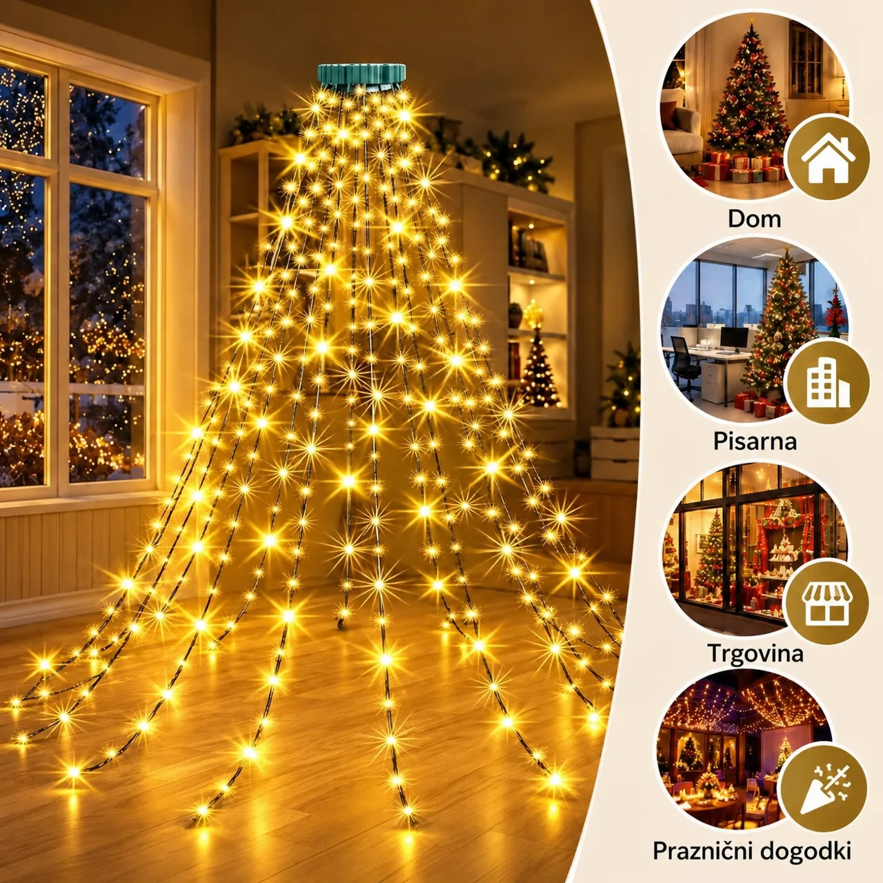 Świąteczne lampki LED z pilotem zdalnego sterowania, TreeRing - Image 4