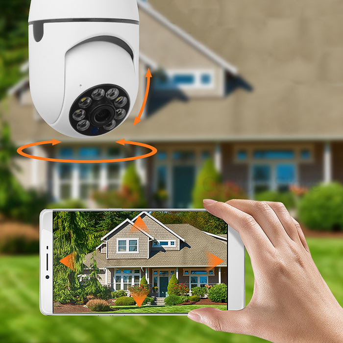 Kamera porusza się o 360° w lewo i w prawo oraz o 90° w górę i w dół - możesz przesuwać kamerę za pomocą telefonu, a ona automatycznie zacznie się poruszać, gdy wykryje ruch!