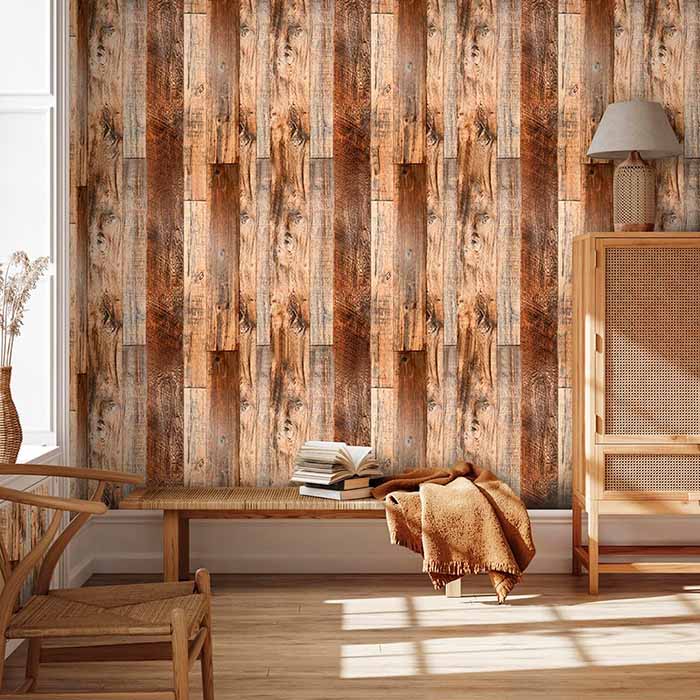 VintageWall, samoprzylepna naklejka z wyglądem naturalnego drewna (300 x 45 cm) - Image 4